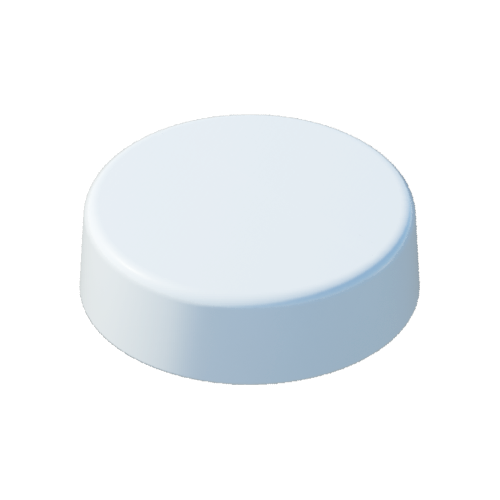 White Flat Round Piling Cap