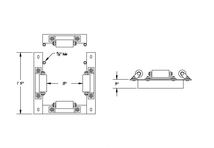 8" Internal Square Pile Guide w/ Removable Side